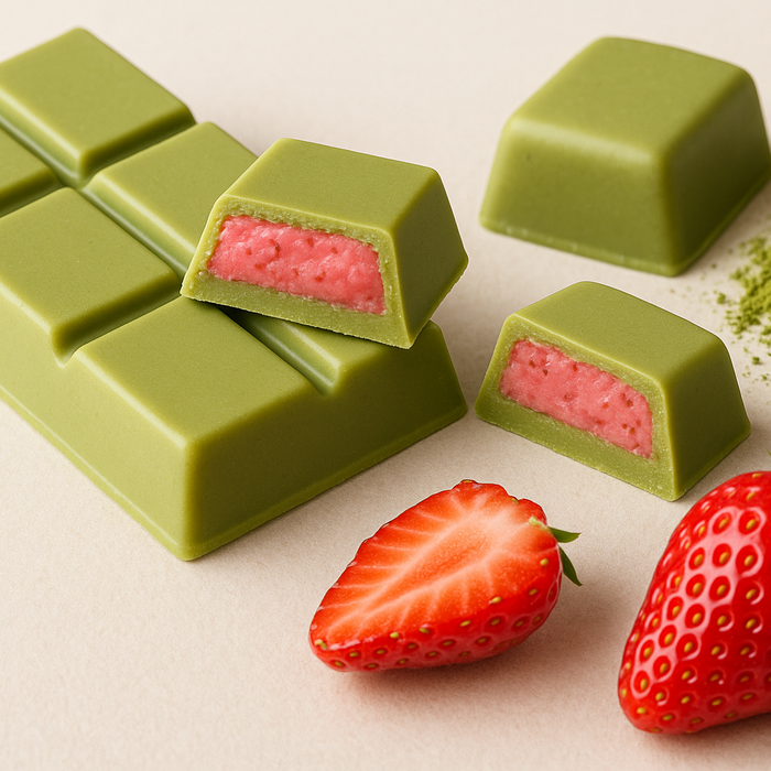 🍵 Der süsseste Trend 2025: Matcha-Schokolade mit Erdbeerfüllung 🍓