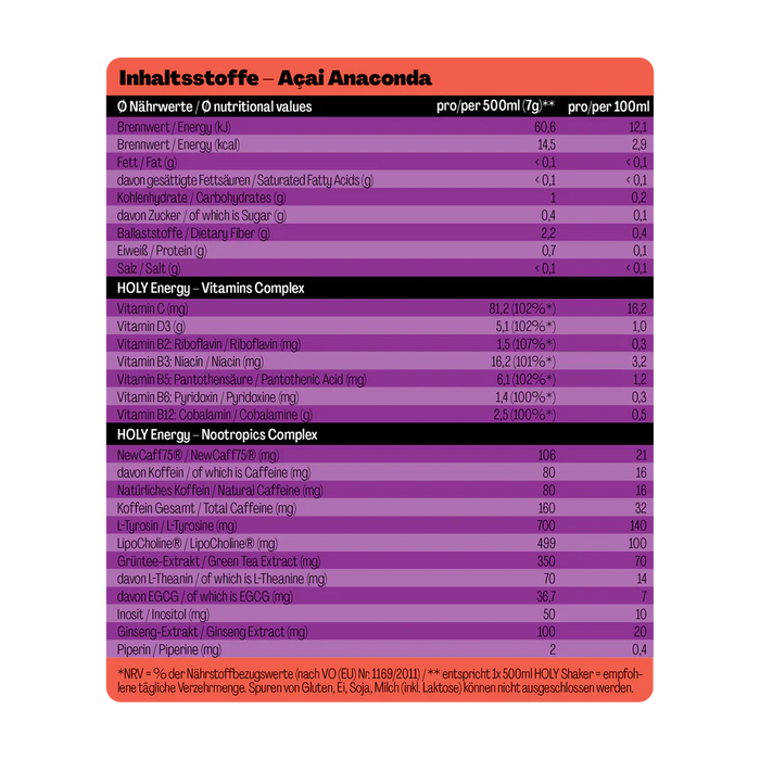Holy Energy Acai Anaconda 1x0.5l
