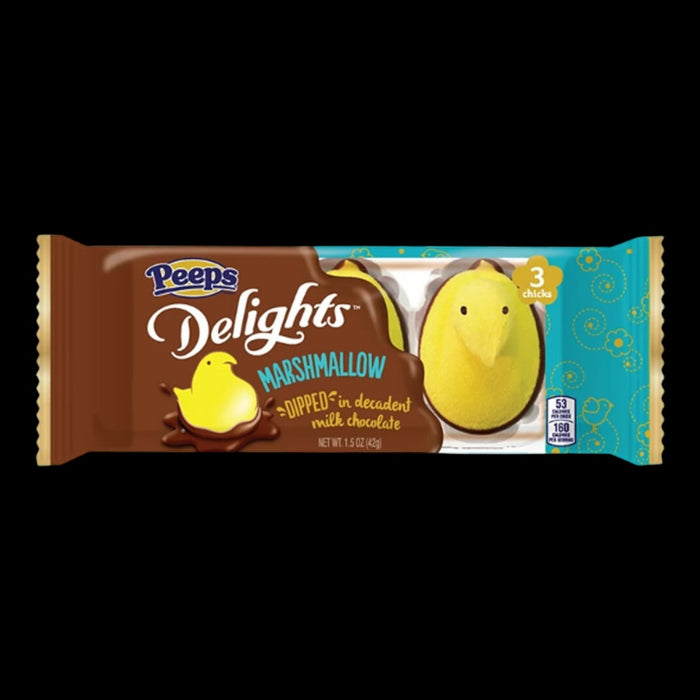 Peeps Delights Marshmallow Chicks Milk Chocolate Dipped Yellow 42g